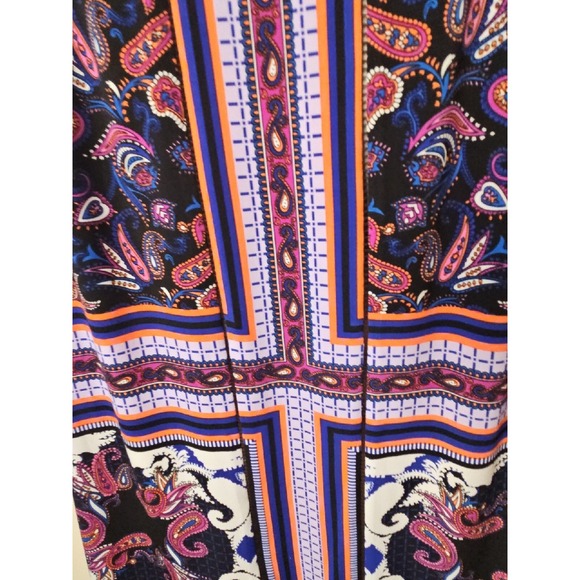 Adrianna Papell Dress Women S Purple Pink Black Print Shift Crochet Designer - Picture 5 of 16